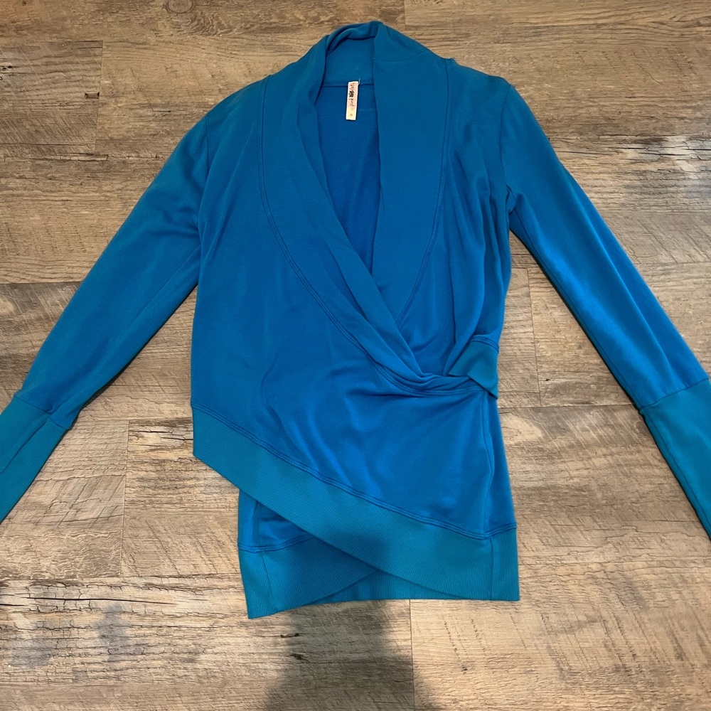 Pink Lotus Blue V-Neck Sweater
